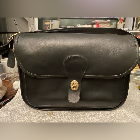 1986 Vintage COACH Rambler - Soft Black Leather (Suede Interior), Brass Hardware - Picture 2 of 3